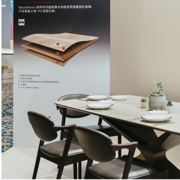 EGGER 板材應用於現代餐廳情境中，突顯實用與質感兼具。